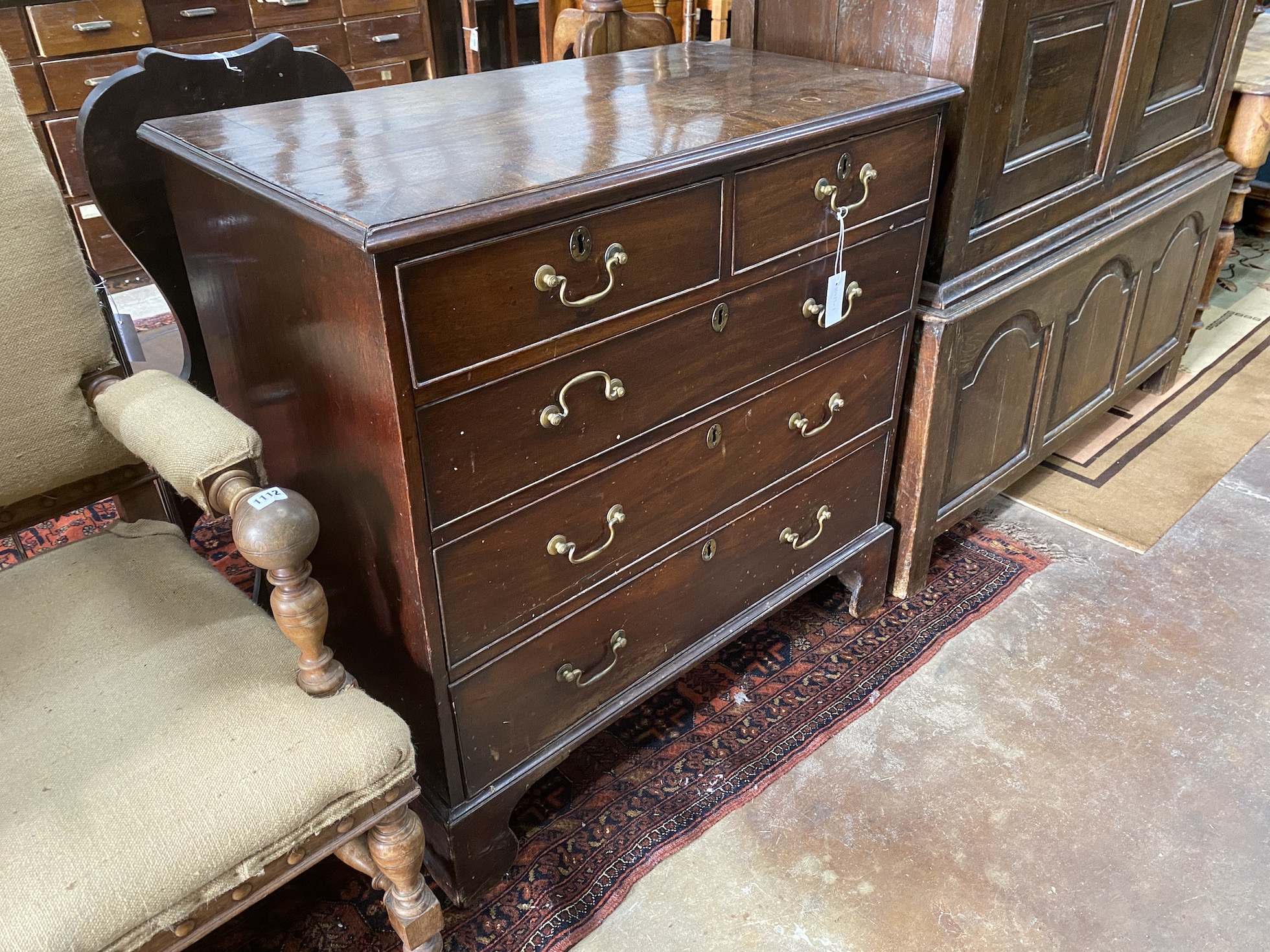 A George III mahogany chest, width 92cm, depth 50cm, height 91cm
